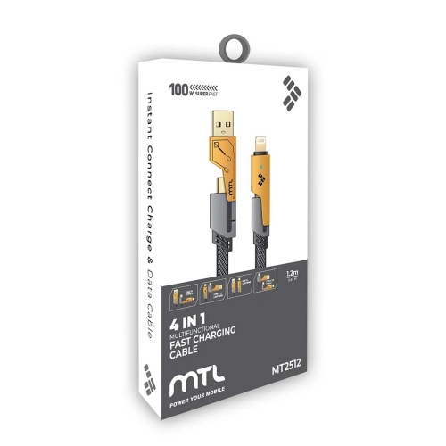 Mtl MT2512 100W 4in1 Data Şarj Kablosu Mtl MT2512 100W 4in1 Data Şarj Kablosu