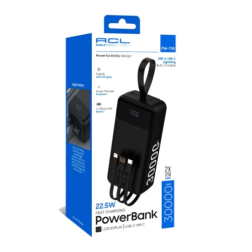 Acl PW112 30000 Mah Kablolu Powerbank | Fenerli Acl PW112 30000 Mah Kablolu Powerbank | Fenerli