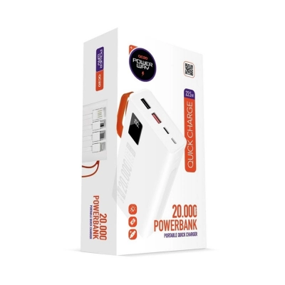 Powerway QC20 22.5W 20000 mAh PD Kablolu Powerbank Powerway QC20 22.5W 20000 mAh PD Kablolu Powerbank
