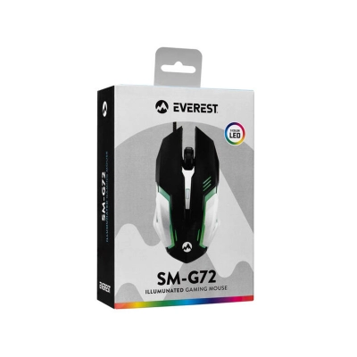 Everest SM-G72 Kablolu 1200dpi Oyuncu Mouse | 3 Renk Işıklı | 3 Tuş Everest SM-G72 Kablolu 1200dpi Oyuncu Mouse | 3 Renk Işıklı | 3 Tuş