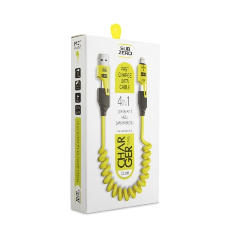 Subzero CL160 4in1 Hızlı Şarj Kablosu 65W | Type-C - USB -> Type-C - Lightning Subzero CL160 4in1 Hızlı Şarj Kablosu 65W | Type-C - USB -> Type-C - Lightning