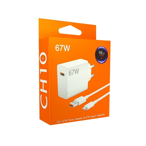67 Watt Type-C Kablo Ev Şarj Seti | Turbo Saniye Gösterir 67 Watt Type-C Kablo Ev Şarj Seti | Turbo Saniye Gösterir