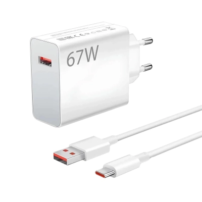 67 Watt Type-C Kablo Ev Şarj Seti | Turbo Saniye Gösterir 67 Watt Type-C Kablo Ev Şarj Seti | Turbo Saniye Gösterir
