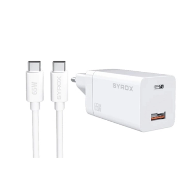 Syrox GAN65T 65W Type-c To Type-c Quick Pd Şarj Syrox GAN65T 65W Type-c To Type-c Quick Pd Şarj