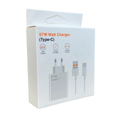 67 Watt Type-C Kablo Ev Şarj Seti | Turbo Saniye Gösterir 67 Watt Type-C Kablo Ev Şarj Seti | Turbo Saniye Gösterir