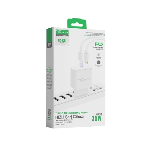 Lucatech LC108 Lightning 35W Pd Şarj Aleti Lucatech LC108 Lightning 35W Pd Şarj Aleti