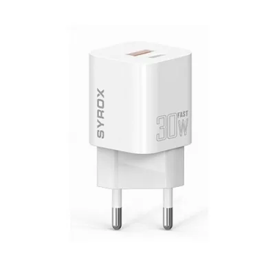 Syrox PDQ30B Type-C & Usb-A Giriş 30W / QC 4.0 / Süper Hızlı Şarj Başlık Syrox PDQ30B Type-C & Usb-A Giriş 30W / QC 4.0 / Süper Hızlı Şarj Başlık