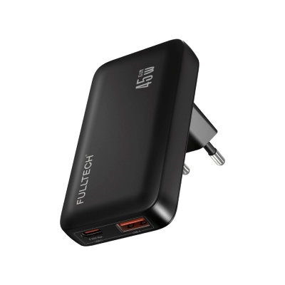 Fulltech FC69 45W GAN İnce Tip Hızlı Şarj Adaptörü | USB Çıkış | Type-C Çıkış