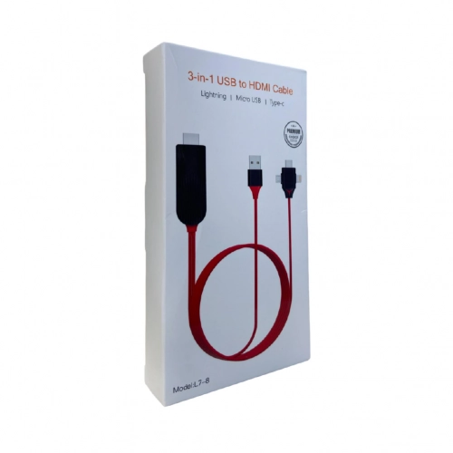 OneZero ZR18 3in1 Usb to Hdmi Kablo | Lightning - Micro - Type-C OneZero ZR18 3in1 Usb to Hdmi Kablo | Lightning - Micro - Type-C