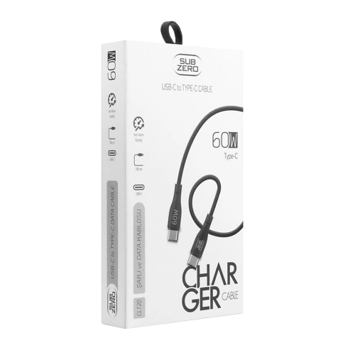Subzero CL120 PD Type-C 60W Hızlı Şarj Kablosu Subzero CL120 PD Type-C 60W Hızlı Şarj Kablosu