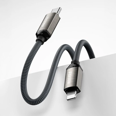 Recci RS35CL Type-C to Lightning PD 30W Hızlı Şarj Özellikli Örgülü Data ve Şarj Kablosu 1M