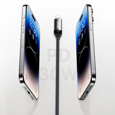 Recci RS35CL Type-C to Lightning PD 30W Hızlı Şarj Özellikli Örgülü Data ve Şarj Kablosu 1M