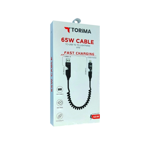 Torima U110 4in1 Hızlı Şarj Kablosu 65W | Type-C - USB -> Type-C - Iphone Torima U110 4in1 Hızlı Şarj Kablosu 65W | Type-C - USB -> Type-C - Iphone
