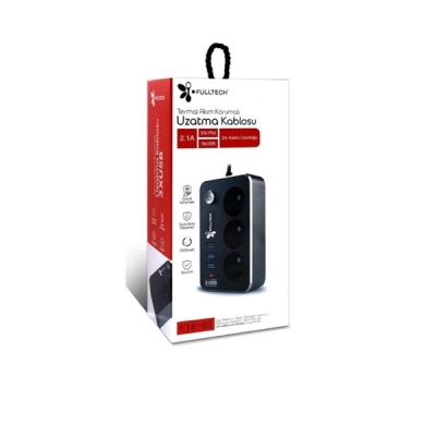 Fulltech 3'lü Termal Akım Korumalı Priz FTR-02 (3 Usb) Fulltech 3'lü Termal Akım Korumalı Priz FTR-02 (3 Usb)
