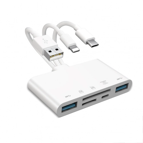 NK-1032 Pro Memory | SD | TF Kart Okuyucu | USB - Type-C - Lightning Kablo Girişi