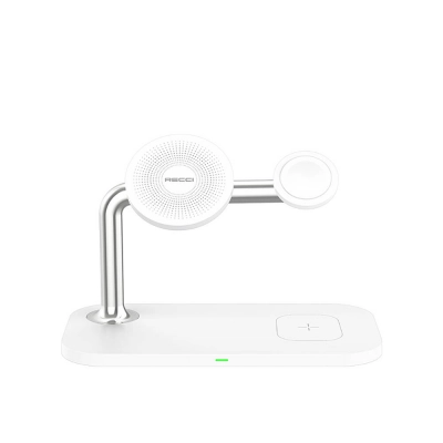 Recci RCW-20 Prestige 3in1 15W Hızlı Şarj Özellikli Magnetik Kablosuz Şarj Standı