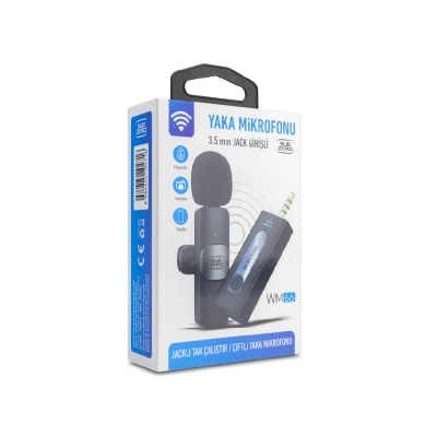Subzero WM66 Kablosuz Yaka Mikrofonu | 3.5mm Jak Girişli Subzero WM66 Kablosuz Yaka Mikrofonu | 3.5mm Jak Girişli