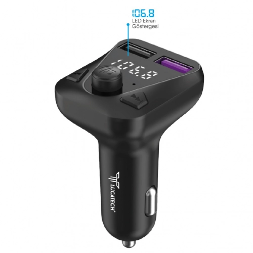 Lucatech LF-154 2.6 A Bluetooth Fm Transmitter | Mavi Ortam Işığı Lucatech LF-154 2.6 A Bluetooth Fm Transmitter | Mavi Ortam Işığı