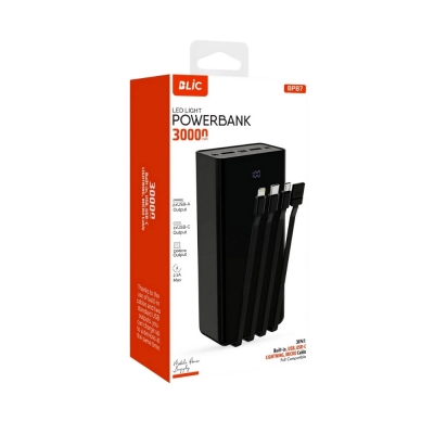Blic BPB7 30000 Mah 4lü Kablolu LED Göstergeli Powerbank Blic BPB7 30000 Mah 4lü Kablolu LED Göstergeli Powerbank