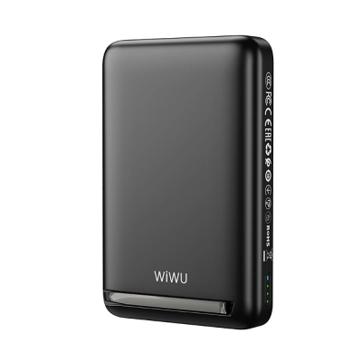 Wiwu Magnetic Wi-P043 Led Göstergeli 10.000Mah Powerbank | Kablosuz Şarj | 15 Watt