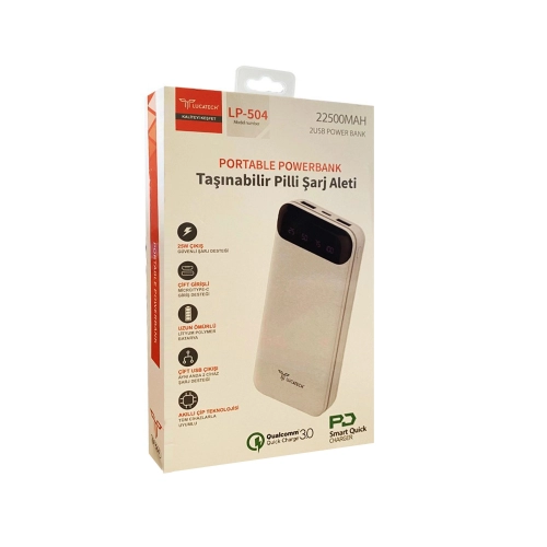 Lucatech LP-504 22500 Mah Lcd Göstergeli 25W Powerbank Lucatech LP-504 22500 Mah Lcd Göstergeli 25W Powerbank