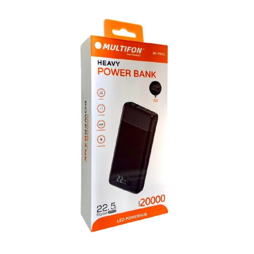 Multifon MF-PW23 20000 mAh Lcd Powerbank | 1 x USB-A | 1 x USB-C Multifon MF-PW23 20000 mAh Lcd Powerbank | 1 x USB-A | 1 x USB-C