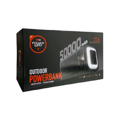 Powerway PD50 50000 Mah 22.5WPD Powerbank | Kamp Işığı | Dahili Kablo | LCD Gösterge Powerway PD50 50000 Mah 22.5WPD Powerbank | Kamp Işığı | Dahili Kablo | LCD Gösterge
