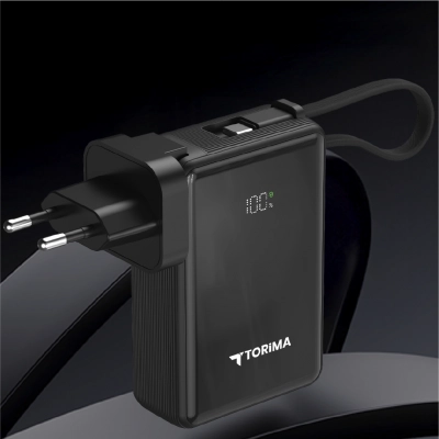 Torima Trm-1017 10000 mAh PD 22.5W Powerbank | 220V Priz Girişi |LCD Gösterge