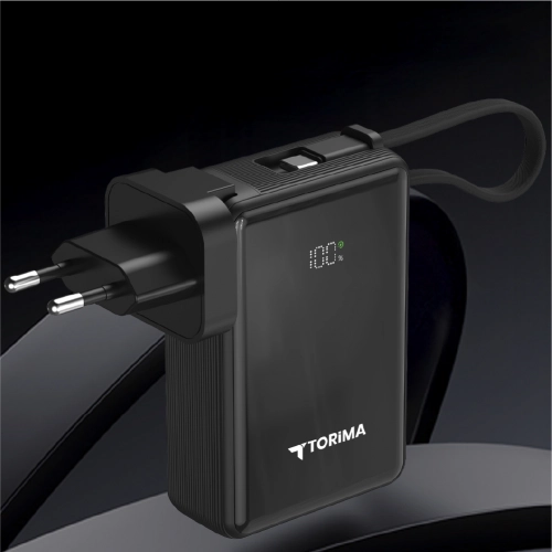Torima Trm-1017 10000 mAh PD 22.5W Powerbank | 220V Priz Girişi |LCD Gösterge Torima Trm-1017 10000 mAh PD 22.5W Powerbank | 220V Priz Girişi |LCD Gösterge