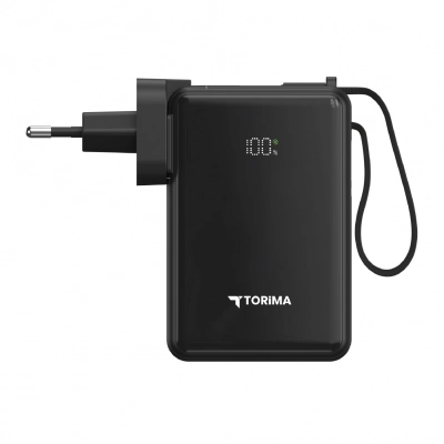 Torima Trm-1017 10000 mAh PD 22.5W Powerbank | 220V Priz Girişi |LCD Gösterge