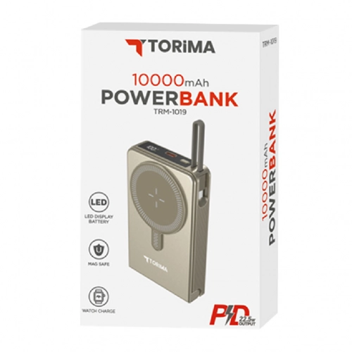 Torima Trm-1019 10000 mAh 22.5W Pd Powerbank | Kablosuz Şarj | LCD Gösterge Torima Trm-1019 10000 mAh 22.5W Pd Powerbank | Kablosuz Şarj | LCD Gösterge