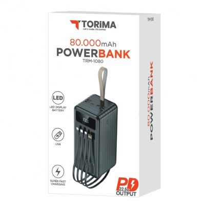 Torima Trm-1080 80000 mAh 22.5W Pd Powerbank | LCD Gösterge