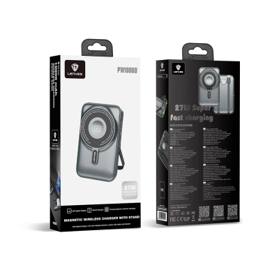 Lenyes PW1006D Dijital LED Ekranlı Standlı Wireless Powerbank 15W 10.000mAh Lenyes PW1006D Dijital LED Ekranlı Standlı Wireless Powerbank 15W 10.000mAh
