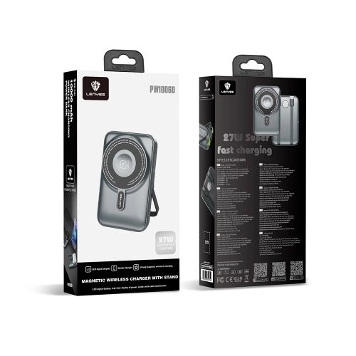 Lenyes PW1006D Dijital LED Ekranlı Standlı Wireless Powerbank 15W 10.000mAh Lenyes PW1006D Dijital LED Ekranlı Standlı Wireless Powerbank 15W 10.000mAh