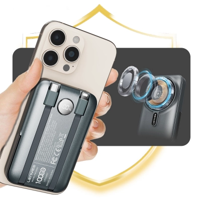 Lenyes PW1006D Dijital LED Ekranlı Standlı Wireless Powerbank 15W 10.000mAh Lenyes PW1006D Dijital LED Ekranlı Standlı Wireless Powerbank 15W 10.000mAh