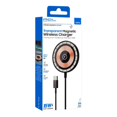 ACL AW16 Magnetic Kablosuz Şarj Cihazı | 15 Watt | Type-C Kablo