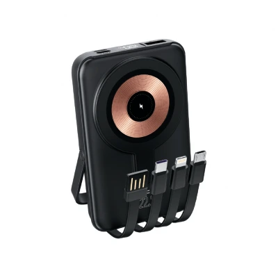 ACL Pw-122 10000 Mah 22.5W | Kablosuz Şarj Özellikli Powerbank | LCD Gösterge | 4 Kablolu