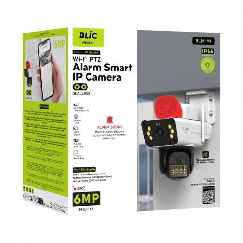 Blic BLM-94 6MP 2.4G WiFi PTZ Güvenlik Kamerası | IP66