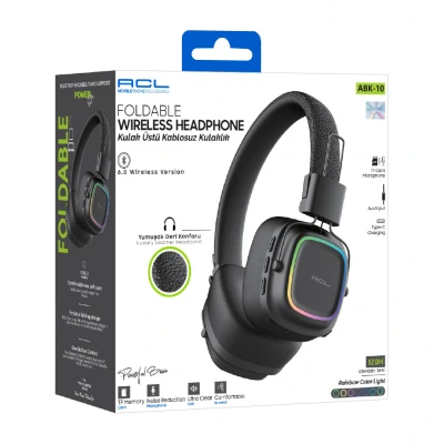 Acl Abk-10 Ultra Bass Kulak Üstü Bluetooh Kulaklık | Yumuşak Deri Yüzey