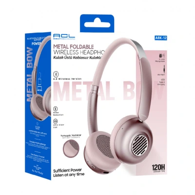 Acl Abk-12  Kulak Üstü Bluetooh Kulaklık | Yumuşak Kulak Yastığı | Metalik Görünüm
