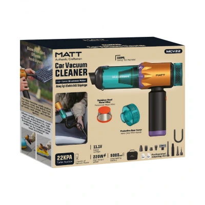 Matt MCV22 Üfleme Çekme Şarjlı Kablosuz El Süpürgesi | 22.000Pa | 220W
