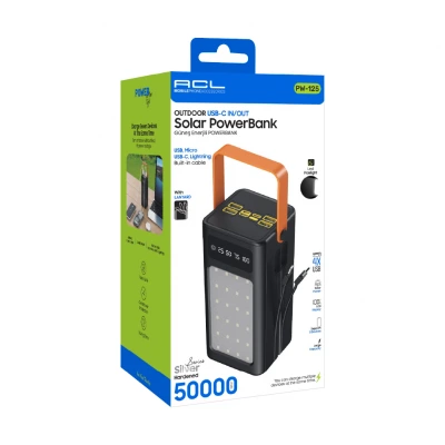 Acl PW-125 50000 mAh Güneş Enerjili Powerbank | Kamp Işığı