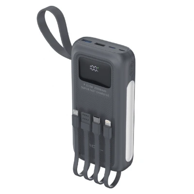 Acl PW-129 20000 Mah 22.5W 3A Powerbank | LCD Göstergeli | 4 Kablolu | Işıldaklı