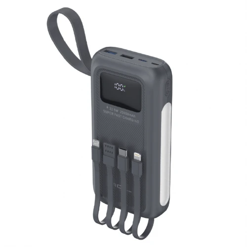 Acl PW-129 20000 Mah 22.5W 3A Powerbank | LCD Göstergeli | 4 Kablolu | Işıldaklı