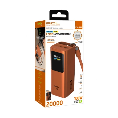 Acl PW-144 20000 Mah 100W 3A Powerbank | LCD Göstergeli | Alüminyum Gövde
