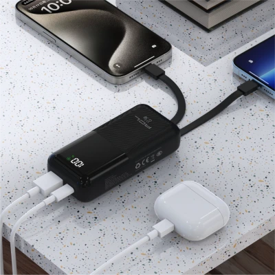 Acl PW-145 10000 Mah 22.5W 3A Powerbank | LCD Göstergeli | Kablolu