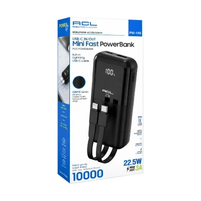 Acl PW-145 10000 Mah 22.5W 3A Powerbank | LCD Göstergeli | Kablolu