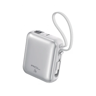 ACL PW-146 10000 Mah Type-C In-Out PD Kablolu 20W 3A Mini Powerbank | LCD Gösterge