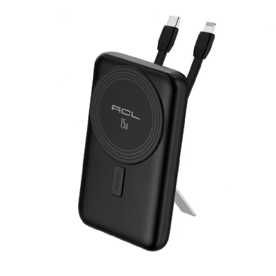 ACL PW-147 10000 mAh 15W Kablosuz Şarj Özellikli | 20W 3A Type-C | Lightning Kablolu Standlı Powerbank