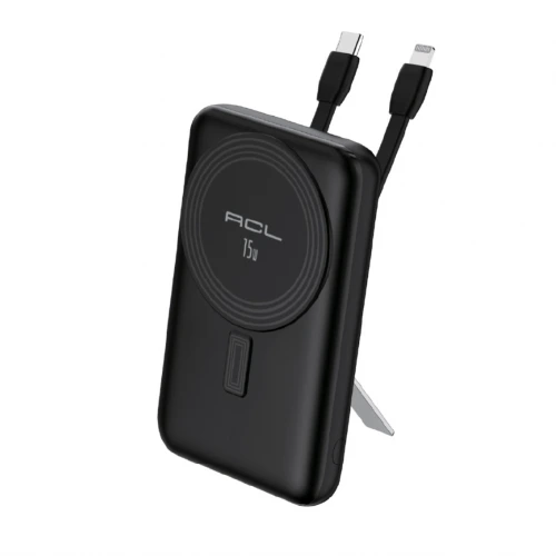 ACL PW-147 10000 mAh 15W Kablosuz Şarj Özellikli | 20W 3A Type-C | Lightning Kablolu Standlı Powerbank